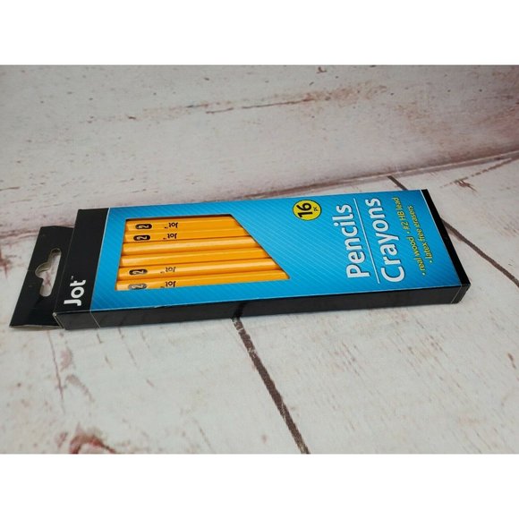 Real Wood Latex Free Eraser HB Lead Yellow 16 Pack Jot #2 Pencils School Office - Picture 3 of 5